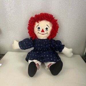 Adorable Red-Haired Rag Doll in Navy Dress